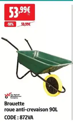 Screwfix The walsall wheelbarrow company brouette roue anti-crevaison 90l offre