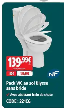 Screwfix Nf pack wc au sol ulysse sans bride offre
