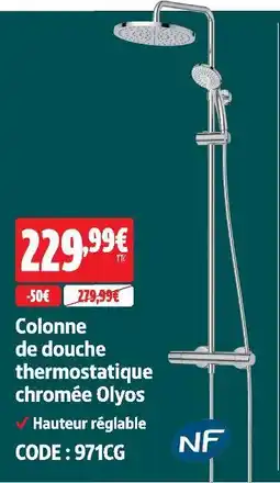 Screwfix Colonne de douche thermostatique chromée olyos offre