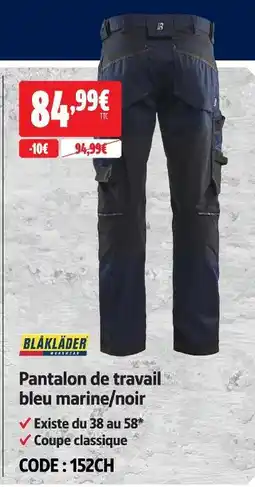 Screwfix Blakläder pantalon de travail bleu marine/noir offre