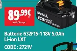 Screwfix Makita batterie 632f15-1 18v 5,0ah li-ion lxt offre