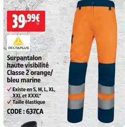 Screwfix Deltaplus surpantalon haute visibilité classe 2 orange/bleu marine s offre