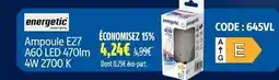 Screwfix Energetic ampoule e27 a60 led 470lm 4w 2700 k offre