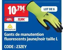 Screwfix Delta plus gants de manutention fluorescents jaune/noir taille l offre