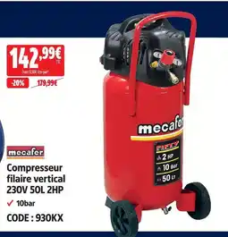 Screwfix Mecafer compresseur filaire vertical 230v 50l 2hp offre