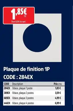 Screwfix Plaque de finition 1p offre