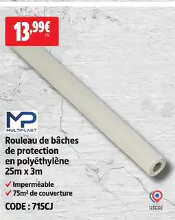 Screwfix Multiplast rouleau de bâches de protection en polyéthylène 25 m x 3 m offre