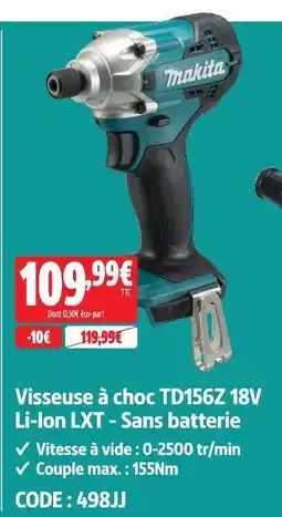 Screwfix Makita visseuse à choc td156z 18v li-ion lxt - sans batterie offre
