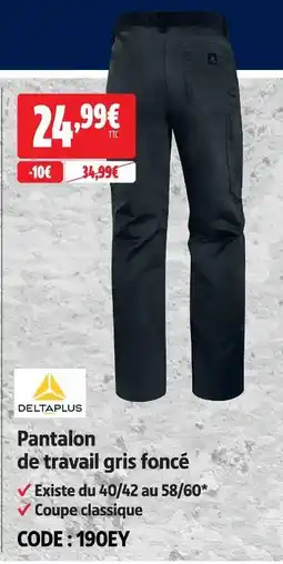 Screwfix Deltaplus pantalon de travail gris foncé offre