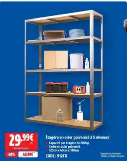 Screwfix Étagère en acier galvanisé à 5 niveaux offre