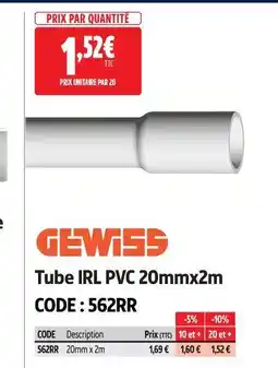 Screwfix Gewiss tube irl pvc offre