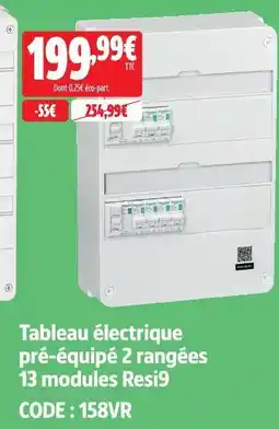 Screwfix Tableau électrique pré-équipé 2 rangées 13 modules resi9 offre