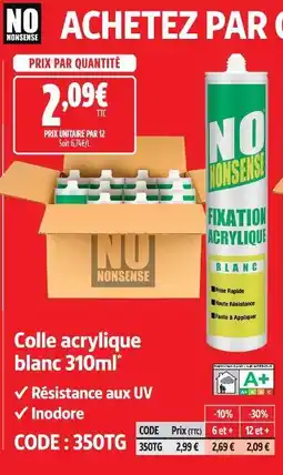 Screwfix No nonsense colle acrylique blanc offre