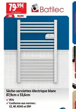 Screwfix Sèche-serviettes électrique blanc 87,9cm x 53,6cm offre