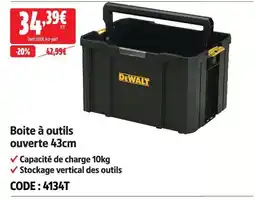 Screwfix Dewalt boite à outils ouverte 43 cm offre