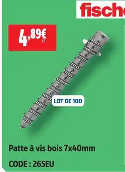 Screwfix Fischer patte à vis bois offre