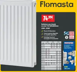 Screwfix Flomasta radiateur eau chaude en acier t22 600x800mm offre