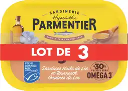 Auchan Parmentier sardines entières à l'huile de lin et tournesol et graines de lin parmentier offre