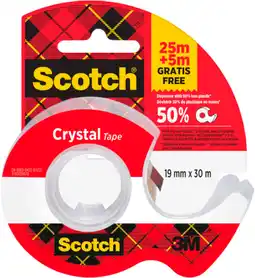Auchan Scotch adhesif 25m + 5m + devidoir scotch offre