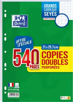 Auchan Oxford 540 pages de feuilles simples perforées oxford offre