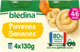 Auchan Bledina petits pots desserts pommes bananes blédina offre