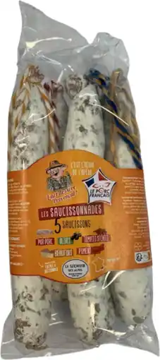 Auchan Le sechoir des alpes lot de 5 saucissons secs séchoir des alpes offre