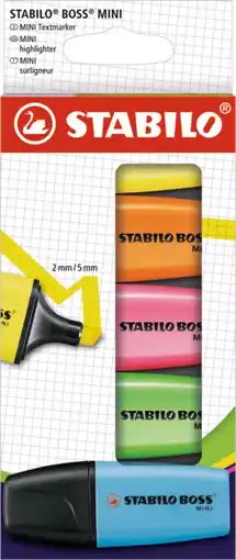 Auchan Stabilo lot de 5 surligneurs boss mini stabilo offre