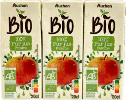 Auchan Auchan bio pur jus de pomme bio briquettes auchan offre