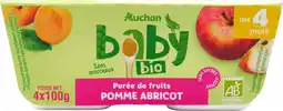 Auchan Auchan baby bio petits pots desserts pomme abricot auchan baby bio offre