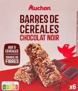 Auchan Supermarché Auchan barres de céréales chocolat noir auchan offre