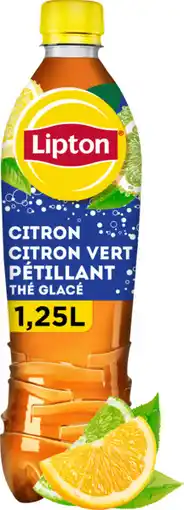 Auchan Supermarché Lipton boisson pétillante au thé citron-citron vert lipton offre