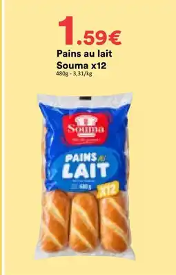 Hmarket Souma pains au lait x12 offre