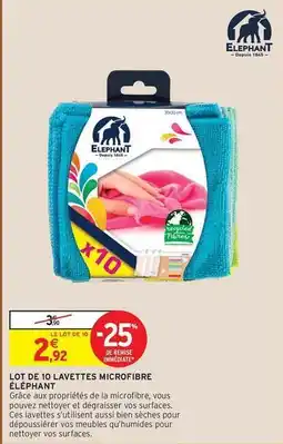 Intermarché Express Elephant - lot de 10 lavettes microfibre éléphant offre