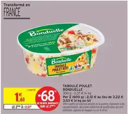 Intermarché Express Bonduelle - taboulé poulet offre