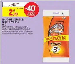 Intermarché Express Bic - rasoirs jetables sensitive x16 offre