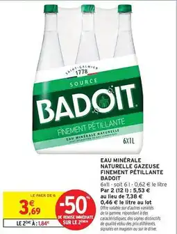 Intermarché Express Badoit - eau minérale naturelle gazeuse finement pétillante offre