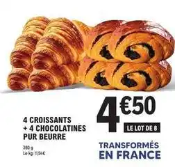 E.Leclerc 4 croissants + 4 chocolatines pur beurre offre