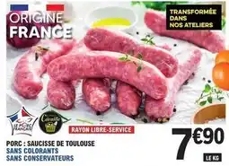 E.Leclerc Porc: saucisse de toulouse sans colorants sans conservateurs offre