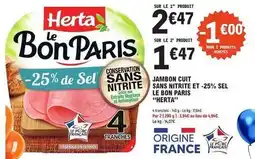 E.Leclerc Herta - jambon cuit sans nitrite et -25% sel offre