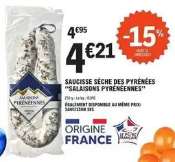 E.Leclerc Saucisse sèche des pyrénées offre