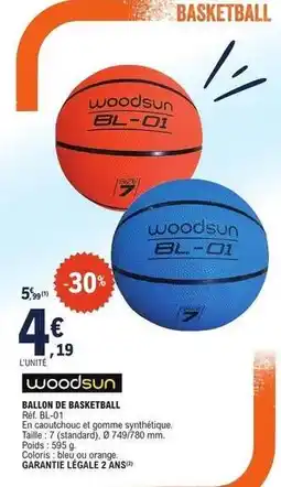 E.Leclerc Orange - ballon de basketball offre