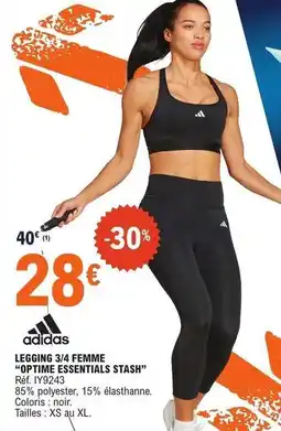 E.Leclerc Adidas - legging 343 femme optime essentials stash offre