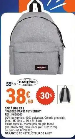 E.Leclerc Eastpak - sac à dos 24l paddeo park authentic offre