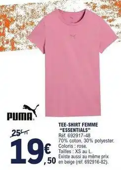 E.Leclerc Xs - tee-shirt femme essentials offre