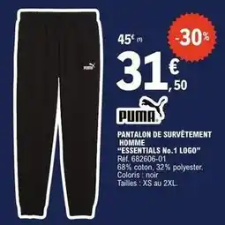 E.Leclerc Xs - pantalon de survêtement homme essentials no. 1 logo offre