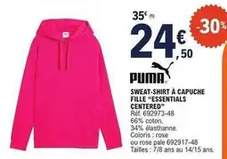 E.Leclerc Puma - sweat-shirt a capuche fille essentials offre