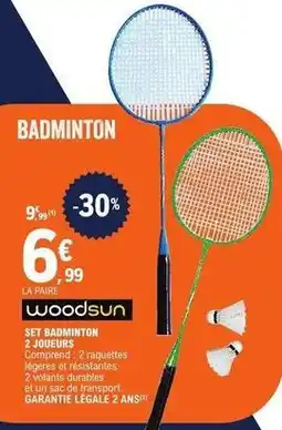 E.Leclerc Set badminton 2 joueurs offre