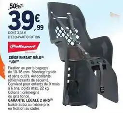 E.Leclerc Siège enfant vélo offre