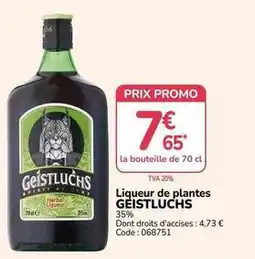 Promocash Promo - liqueur de plantes offre