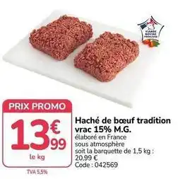 Promocash Francaise - haché de bœuf tradition vrac 15% m.g offre